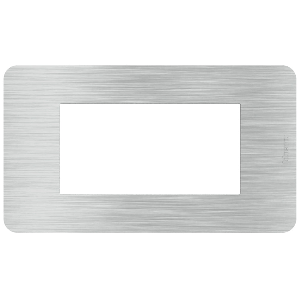 MATIX GO Placca in tecnopolimero colore alluminio spazzolato 4 moduli JA4804EA MATIX GO Placca in tecnopolimero colore alluminio spazzolato 4 moduli JA4804EA